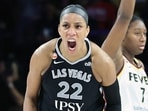 A fan was ejected after Aces star A’ja Wilson confronted him in a heated exchange.