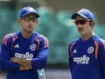Colombo: India's Coach Gautam Gambhir, right, with Chief Selector Ajit Agarkar, left, during a training session ahead of second Test cricket match between India and Sri Lanka, in Galle, Sri Lanka, Friday, Aug. 21, 2026. (PTI Photo/Shailendra Bhojak)(PTI08_21_2026_000187B) (PTI)