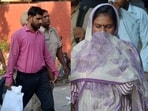 Convicts Sanjay Kumar Gupta and Anita Devi outside the Panchkula court on Tuesday. (Sant Arora/HT)