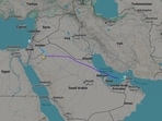 A screengrab taken from Flightradar24 shows a flydubai flight to Israel which was diverted to Saudi Arabia September 30, 2026. Flightradar24.com