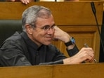 Jammu and Kashmir Chief Minister Omar Abdullah during the autumn session of the UT’s Assembly, in Srinagar, Tuesday. (PTI)