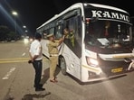 Officials said 21 buses were seized on Monday and 18 on Tuesday during the checks and these will not be released merely after the payment of challans or fines. (HT Photo)