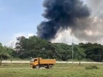 Mangaluru: Smoke erupts after a massive "explosion" occurred at the MRPL oil refinery near Jokatte, in Mangaluru, Karnataka, Wednesday, Sept. 30, 2026. 