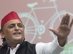 Samajwadi Party chief Akhilesh Yadav at a press conference in Lucknow on Wednesday. (ANI PHOTO)