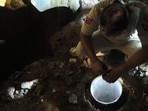 The three-year-old fell into the 12-inch-wide, 250-foot-deep borewell at Sihi on Sunday after slipping from a tractor loader bucket. (HT)