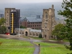 Students walk through Cornell University in Ithaca, New York, US, September 29, 2026. REUTERS/Lauren Petracca