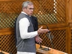 Jammu and Kashmir chief minister Omar Abdullah speaks in the House during the Autumn Session