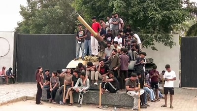 Students held a protest at Lovely Professional University in Jalandhar on Sunday. (ANI)