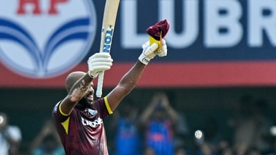 John Campbell set up the innings for West Indies, scoring 101 off just 68 deliveries. (ANI Pic Service) John Campbell set up the innings for West Indies, scoring 101 off just 68 deliveries. (ANI Pic Service)