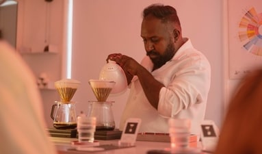 A coffee omakase experience led by AJ (Ajit Joshi) at Caarabi Coffee Roasters, Saket