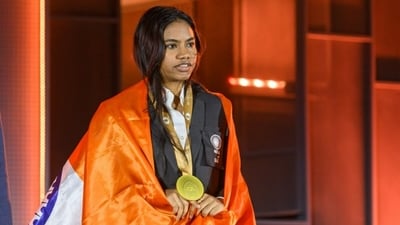 Savitha Shri won the gold medal at the Chess Olympiad (Michal Walusza/FIDE)