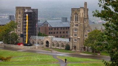 Students walk through Cornell University in Ithaca, New York, US, September 29, 2026. REUTERS/Lauren Petracca