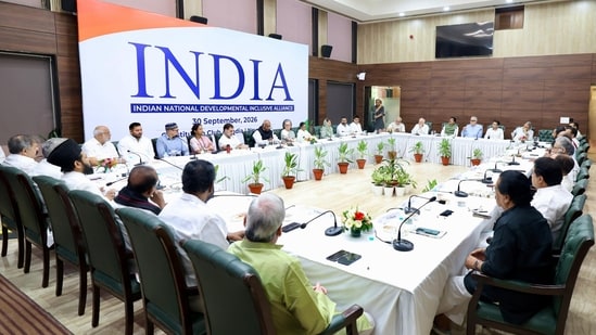 INDIA bloc leaders met at the Constitution Club of India in Delhi
