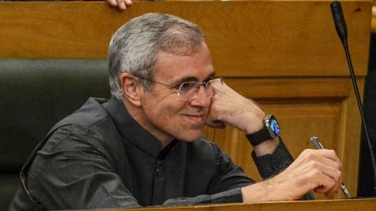 Jammu and Kashmir chief minister Omar Abdullah during the autumn session of the UT’s Assembly, in Srinagar