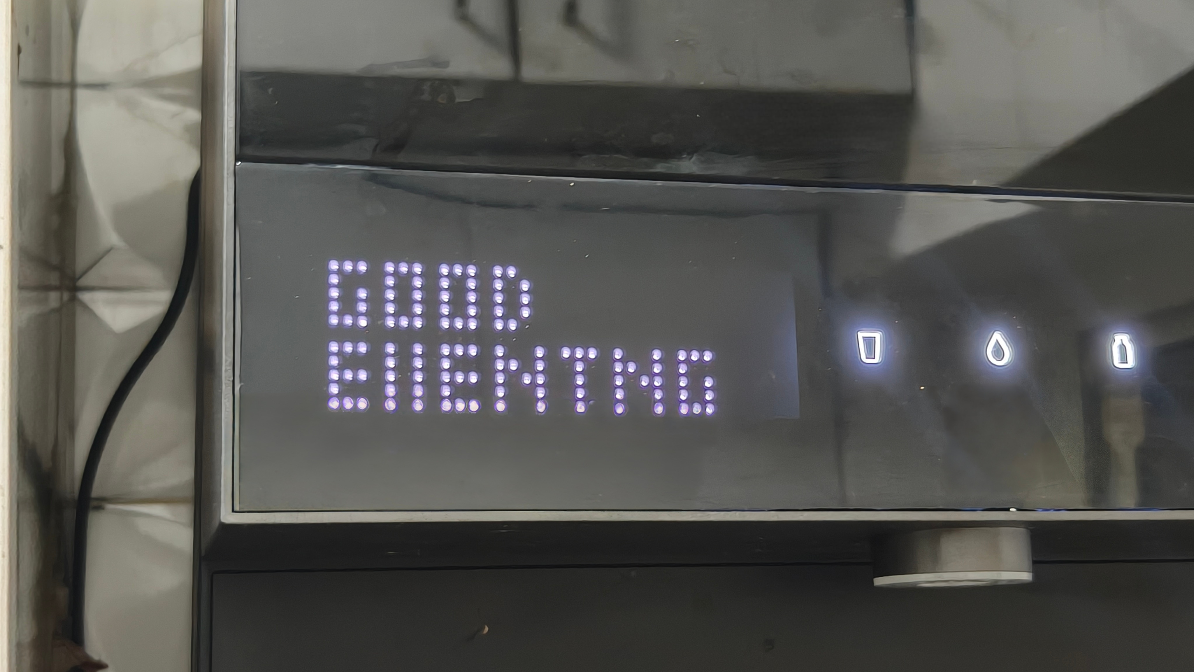 A neat dot-matrix display brings personality to the purifier, though its usefulness remains limited. (Shubh Bhushan - Hindustan Times) A neat dot-matrix display brings personality to the purifier, though its usefulness remains limited. (Shubh Bhushan - Hindustan Times)