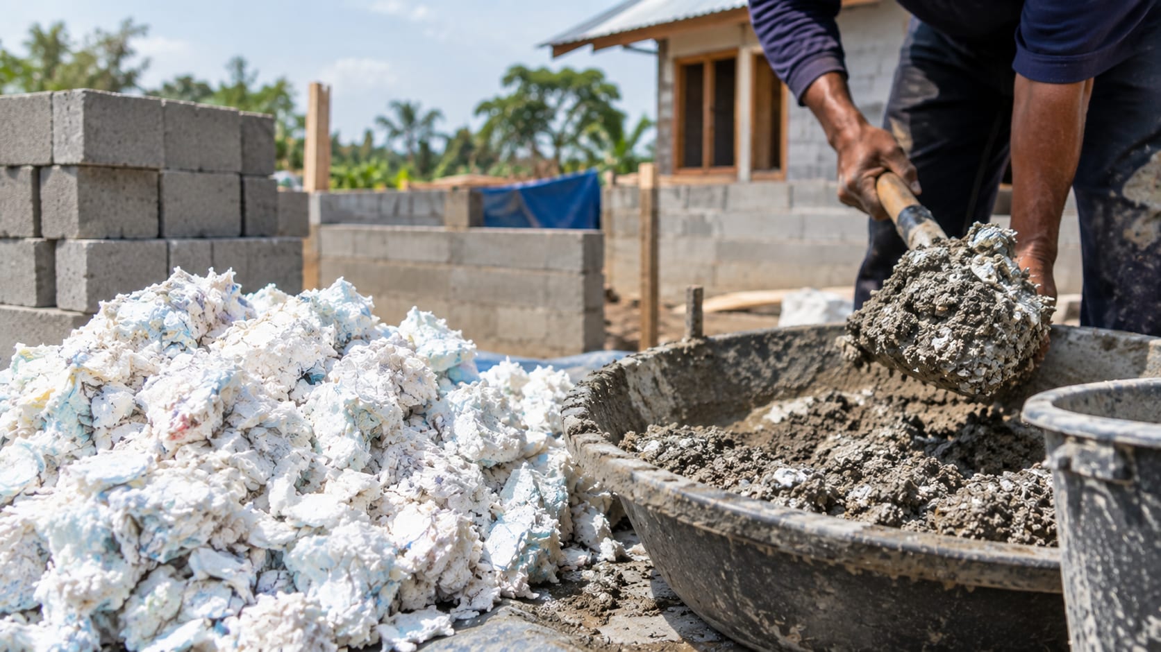 Prototype house built with diaper waste demonstrates potential in affordable housing solutions. (AI-generated/ ChatGPT) Prototype house built with diaper waste demonstrates potential in affordable housing solutions. (AI-generated/ ChatGPT)