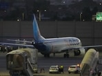 A FlyDubai aircraft carrying Israelis who experienced an emergency landing in Saudi Arabia.(AP)