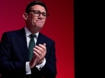 British Prime Minister Andy Burnham applauds on stage at the Labour Party Conference, in Liverpool, England, Wednesday, Sept. 30, 2026. 