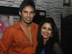 Mumbai, Aug 08, 2015 - Rahul Raj Singh and Pratyusha was seen during a birthday party of Pratyusha Banerjee. (Hindustan Times)
