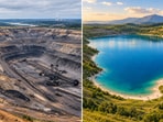 Lake Most emerged from the flooding of a decommissioned coal mine in the Czech Republic, providing a new ecological landscape.