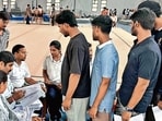 Players giving trials for various sports to select the team for 'Khedaan Watan Punjab Diyan' in Ludhiana. (Manish/Hindustan Times)
