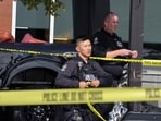 Police officers work at the site of a crash at the Tsawwassen Mills mall in Tsawwassen Mills, British Columbia, Canada (Photograph for representative purpose only). (REUTERS)