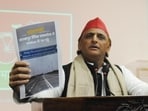 Samajwadi Party national president Akhilesh Yadav at a press conference in Lucknow on Thursday. (SOURCED IMAGE)