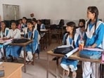 Students studying at a government secondary school in Prayagraj. (HT file)