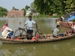The rising Rapti and Saryu rivers affected around 35 villages in Gorakhpur, with floodwaters entering residential areas and disrupting road connectivity (Sourced)