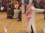 Humanoid robots perform traditional Saudi dance.