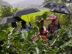 Visitors at a coffee plantation in the Araku Valley in the Eastern Ghats of Andhra Pradesh. Once a hotbed of Naxalite insurgency, the valley is seeing an influx of tourists eager to experience the region firsthand. (HT Photo)