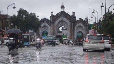 IMD data shows Farrukhabad recorded the highest rainfall at 307.7 mm, while Lucknow received 180.4 mm. (Deepak Gupta/HT Photo) (Representative Image)