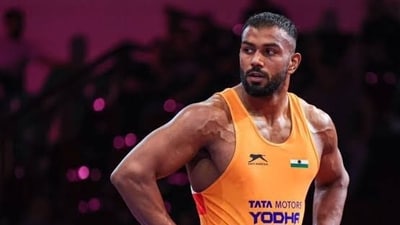 Nitesh Siwach brings a historic medal at the Asian Games in wrestling. (United World Wrestling) Nitesh Siwach brings a historic medal at the Asian Games in wrestling. (United World Wrestling)