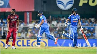 India's Rohit Sharma and skipper Shubman Gill during the 2nd ODI against West Indies at Barsapara Cricket Stadium, in Guwahati on Wednesday. (ANI)