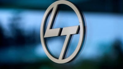 FILE PHOTO: A logo of L&T is pictured at the Larsen & Toubro Precision Manufacturing and Systems complex on the outskirts of Coimbatore, India, February 26, 2025. REUTERS/Sivaram V/File Photo (REUTERS)