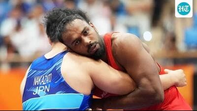 The 97kg wrestler lost 0-4 to Japan’s Yuri Nakazato (AP Photo)