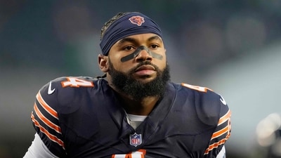 D'Andre Swift of the Chicago Bears looks on prior to the game against the Philadelphia Eagles on on September 28.
