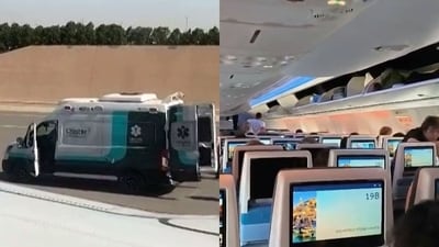 The dentist said medical teams in Saudi Arabia later treated the wounded captain after the aircraft landed in Tabuk. (AFP) The dentist said medical teams in Saudi Arabia later treated the wounded captain after the aircraft landed in Tabuk. (AFP)