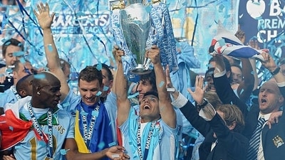 Sergio Aguero’s 94th-minute league-winning goal for Manchester City in 2012 is among the greatest moments in football history. This week it became infamous. (Getty Image) Sergio Aguero’s 94th-minute league-winning goal for Manchester City in 2012 is among the greatest moments in football history. This week it became infamous. (Getty Image)