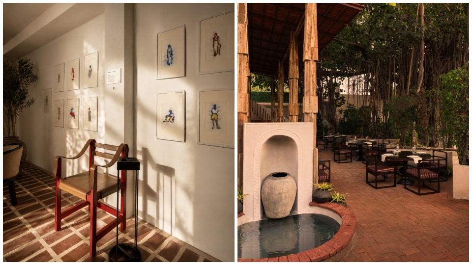 Stunning artworks and nature surround the restaurant. Stunning artworks and nature surround the restaurant.