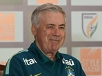 Brazil Men's National Football team head coach Carlo Ancelotti spoke to media ahead of upcoming International Friendly match against India in Kolkata, India, on Friday. (Samir Jana/Hindustan Times)