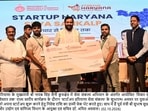 Chief minister Nayab Singh Saini also distributed cheques to 11 startups receiving seed funding under the Haryana State Startup Policy 2022. (HT File)