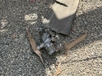Debris from a drone, which Saudi authorities said was launched by the Houthis, in Medina, Saudi Arabia.
