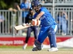 India's Ishan Kishan plays a shot during the semi-final against Sri Lanka at the Asian Games. (PTI)