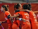 Indian team after winning the gold medal in hockey.