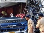 The rescue operation continued for around 40 minutes, after which the injured were taken to hospital. (Sourced)