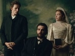 Mike Faist, Christopher Abbott and Florence Pugh in East of Eden.