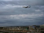 A flydubai plane carrying Israeli passengers who had earlier been aboard another aircraft that made an emergency landing in Saudi Arabia approaches Ben Gurion International Airport near Tel Aviv, Israel.
