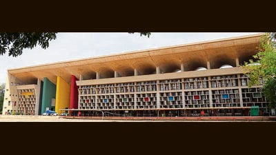 Around 30-35 more courtrooms are to come up in the blocks to be constructed behind the heritage building designed by Le Corbusier. (HT File) Around 30-35 more courtrooms are to come up in the blocks to be constructed behind the heritage building designed by Le Corbusier. (HT File)