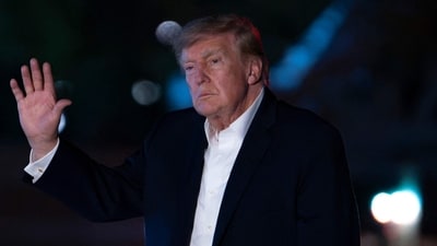 Donald Trump’s camera was off during a G7 Zoom call, prompting social media users to joke about a ‘nap’ or ‘bad hair day’.. (Photo by Jim WATSON / AFP) (AFP) Donald Trump’s camera was off during a G7 Zoom call, prompting social media users to joke about a ‘nap’ or ‘bad hair day’.. (Photo by Jim WATSON / AFP) (AFP)
